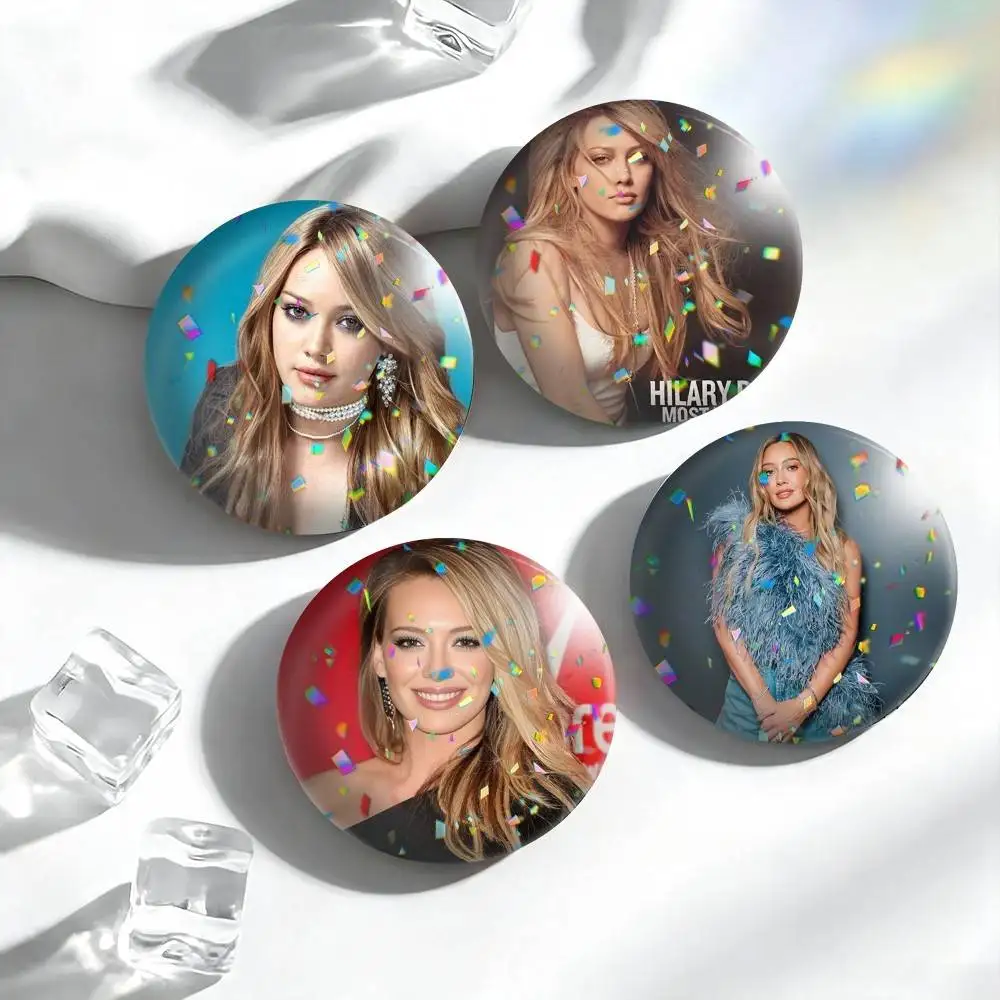 H-Hilary D-Duff Luck or Something  25 32 44 58 75mm Badges Personalized Round Brooches Pins Accessory Gift