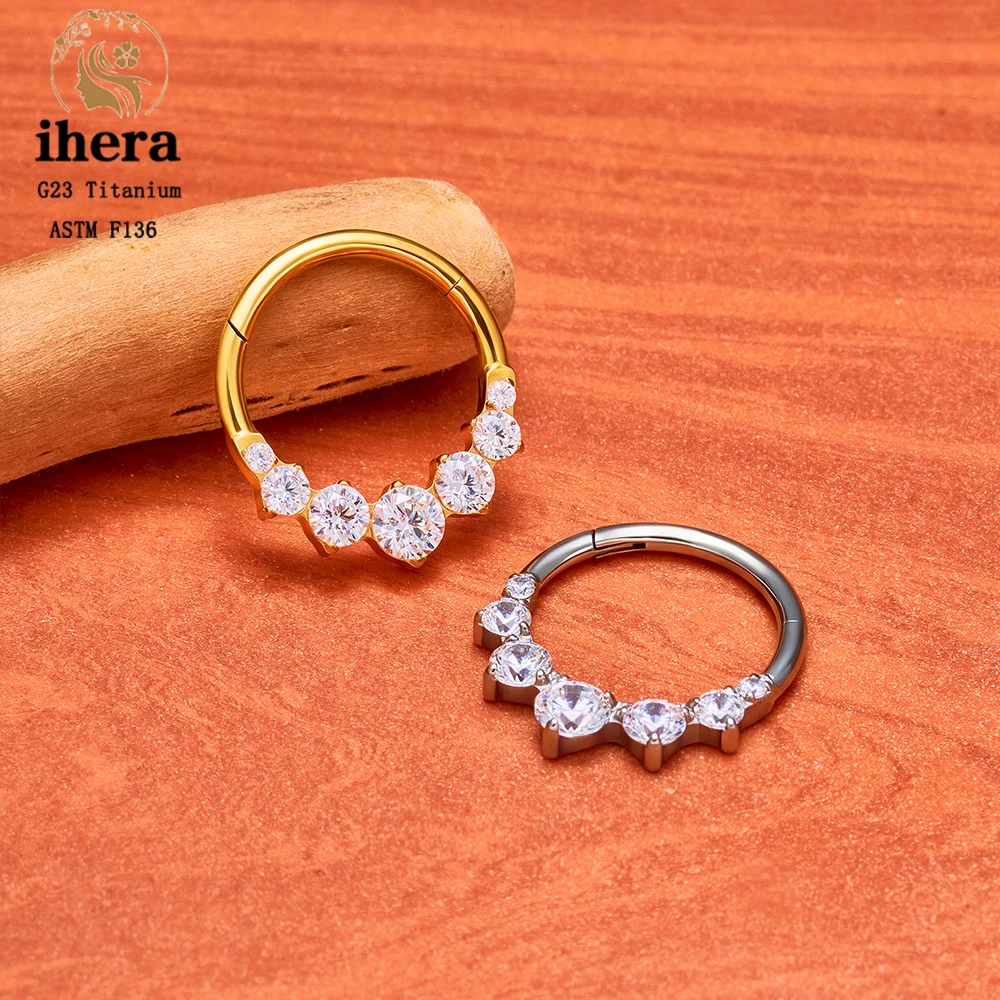 ASTM F136 Titan Birnenförmiger Zirkonia Nasenring 16G Klappbarer Clicker Segment Daith Ohrring Hoop Septum Knorpel Conch Helix Piercing Schmuck – Detail 6