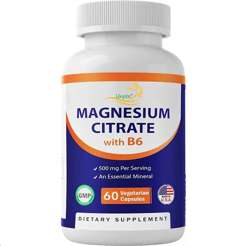 Vitamin Magnesium Citrate 500mg Per Serving - Add B6 For Maximum Absorption -60 Capsules