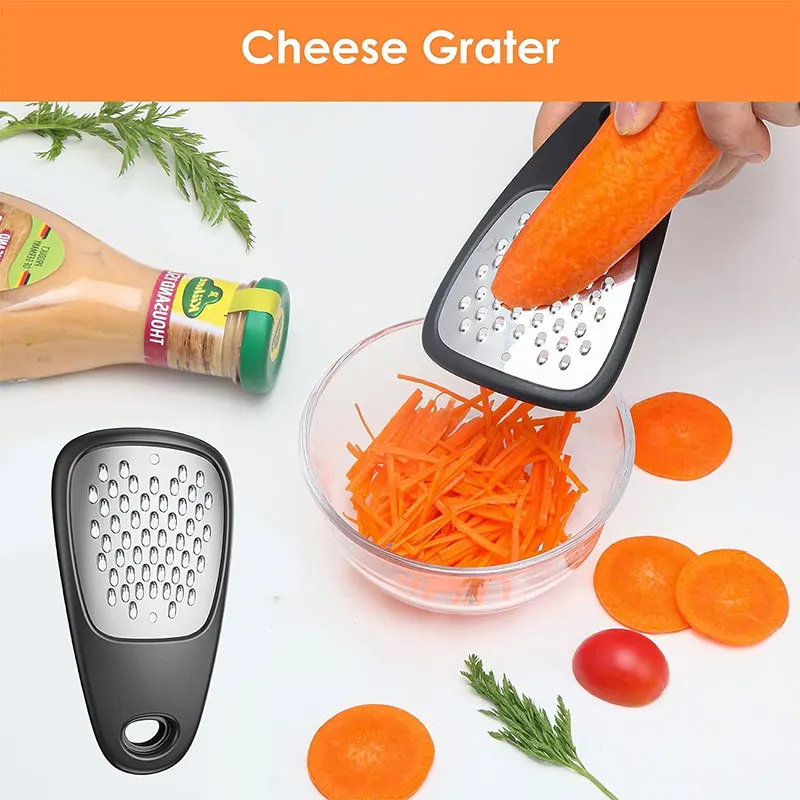 6 Pieces Kitchen Gadgets Set Space Saving Cooking Tools Cheese Grater Bottle Opener Vegetable Peeler Pizza Cutter Garlic Grinder