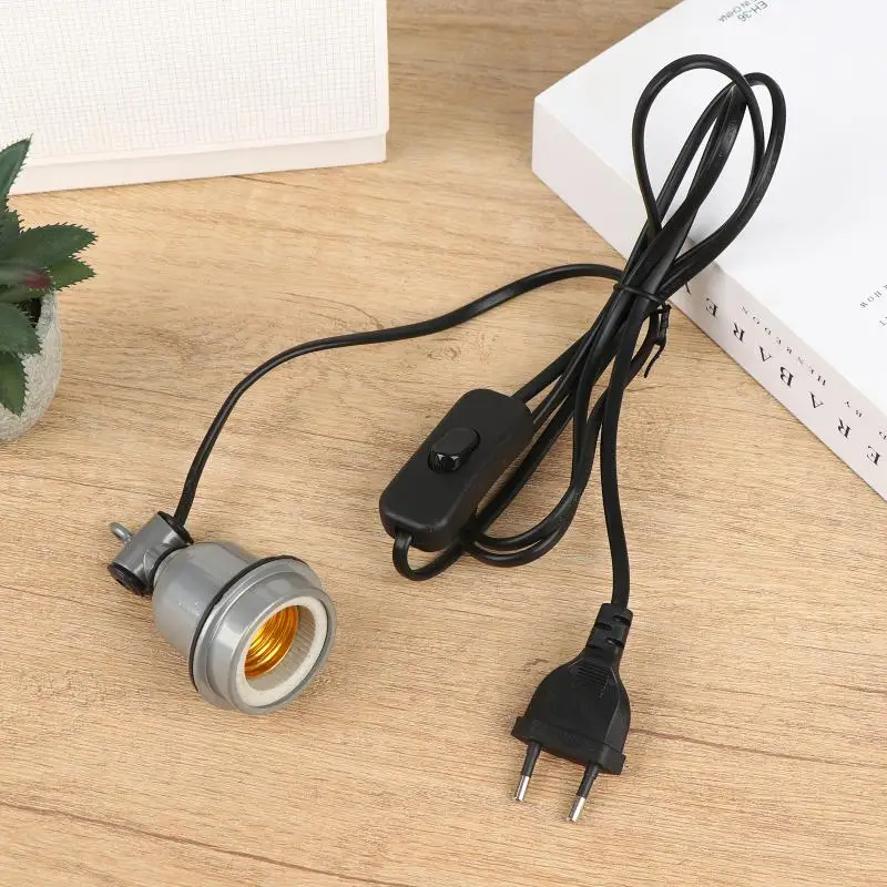 E27 Crawling Pet Heating Lamp Holder Power Cord Control Switch Piglet Chicken Brooder Heating Spiral Light Socket