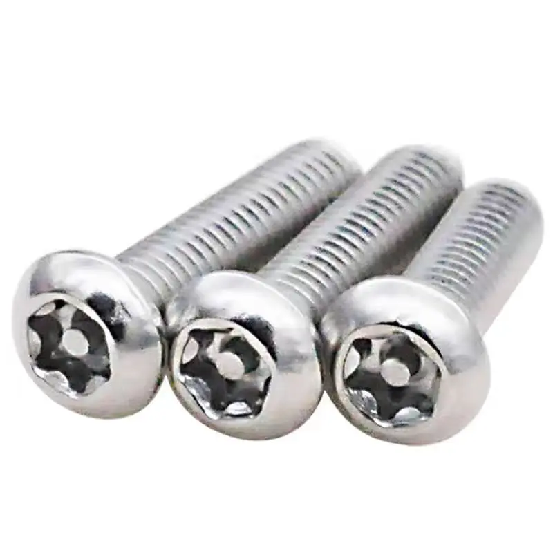 M2 M2.5 M3 M4 M5 304 Stainless Steel Six Lobe Torx Round Pan Head Screw With Pin Tamper Proof Security Bolt Screws Length 3-60mm