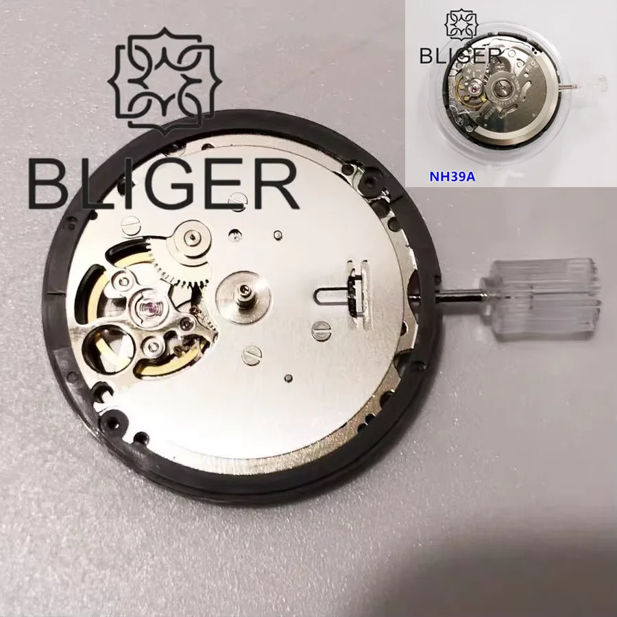 BLIGER NH39A Toubillon Automatic Mechanical Movement 24 Jewels Hollow Out NH39A Movement For Men's Watch Repair Accessory Parts