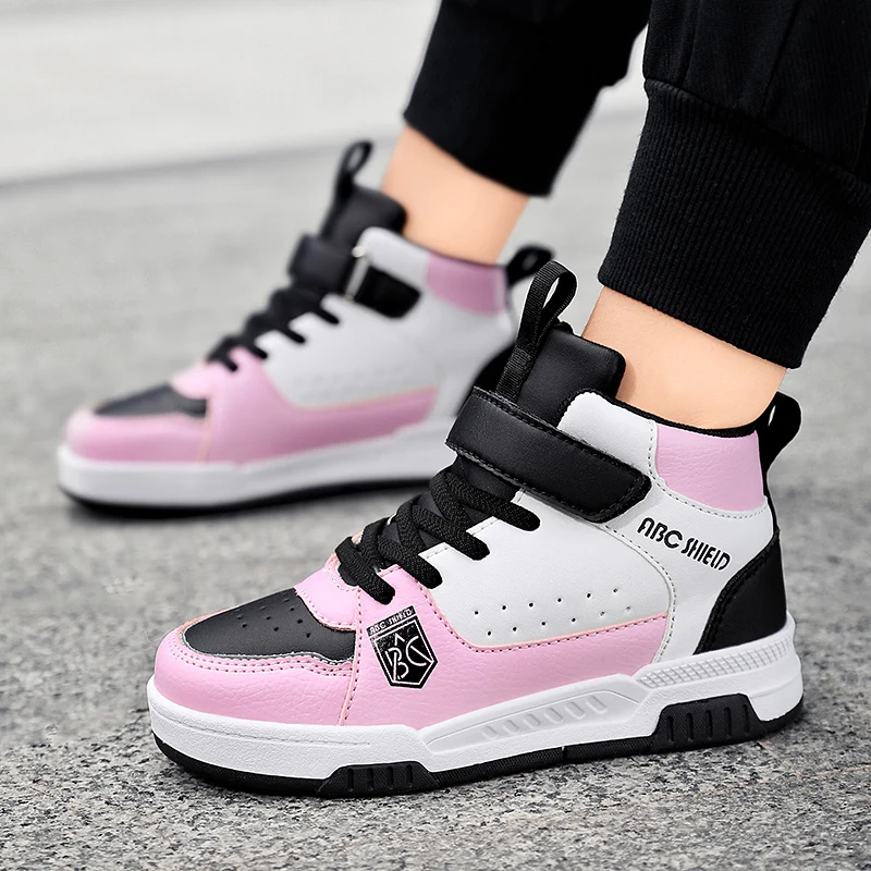 Children‘s High-top Basketball Boots Boys Girls Non-slip Basketball Trainers Outdoor Jogging Sneakers Breathable Athletic Shoes view 4