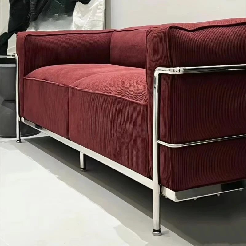 Simple style linear sofa, corduroy movable living room sofa