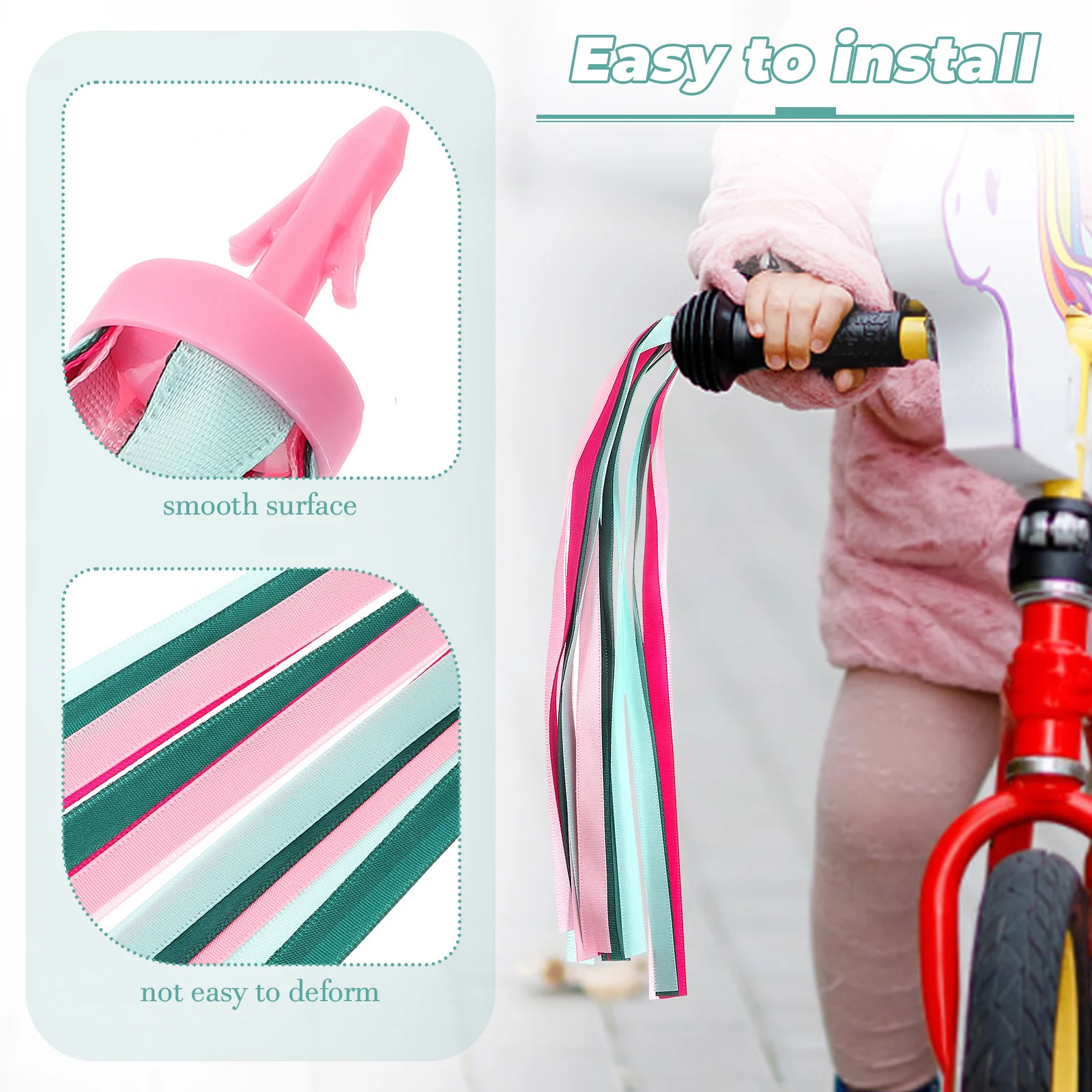 1 زوج دراجة المقود اللافتات الزخرفية شرابة الشريط الدراجة ملحق ل سكوتر دراجة ثلاثية العجلات مقبض مقود دراجة ملونة متعة ركوب