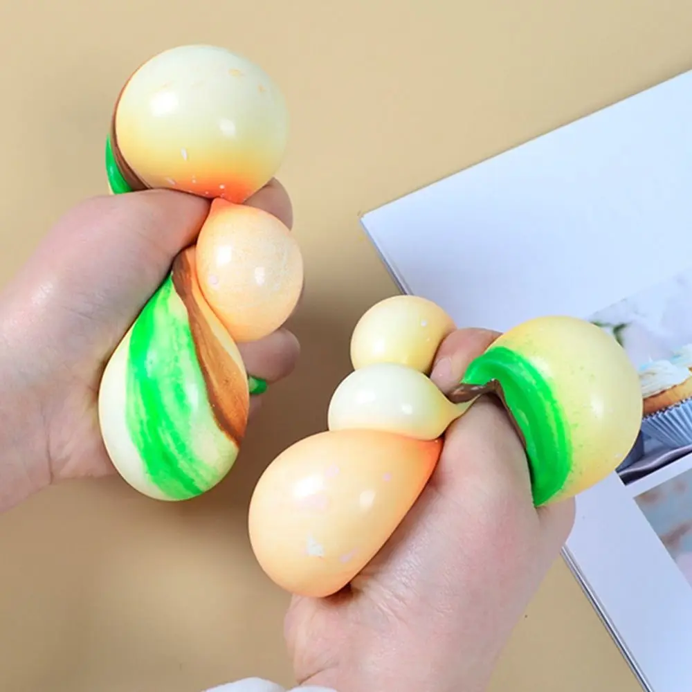 Ice-cream Hamburger Squeeze Toy TPR Sensory Toy Simulation Food Fidget Toy Silicone 3D Pinch Decompression Toy Kids Tricky Doll