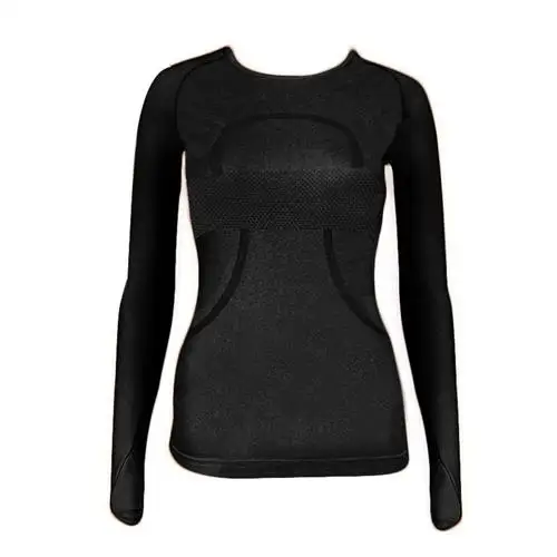 

Women's Long Sve Sports irt Yoga Wear Elastic Running Busin Gentleman Sle Cam Hiking Pure Color Casual irt