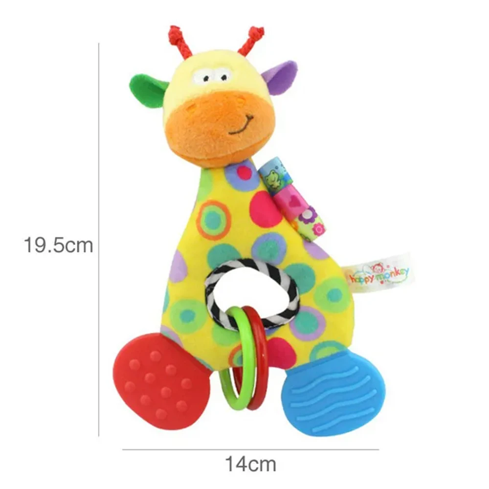 딸랑이 동물 기린 아기 부드러운 인형 Teether 인형 귀여운 어린이 유아 아기 젖니가 남 장난감 신생아 감각 플러시 장난감