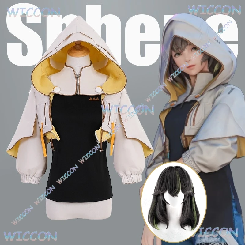 

White Coat With Hat Outfit Sphene Cosplay Wig Sefina Cosplay FF14 Sefina Costume Adult Female Cosplay Halloween Party Clothing