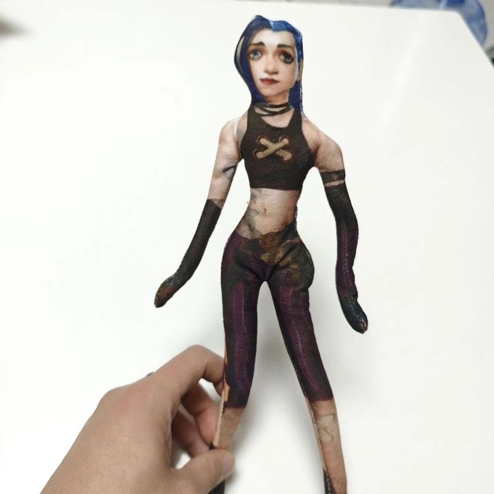 26cm Various Postures Flexible Body Wire Jinx Powder Cartoon Plush Toys Funny Cosplay Anime Game Character Figures Plushie Doll