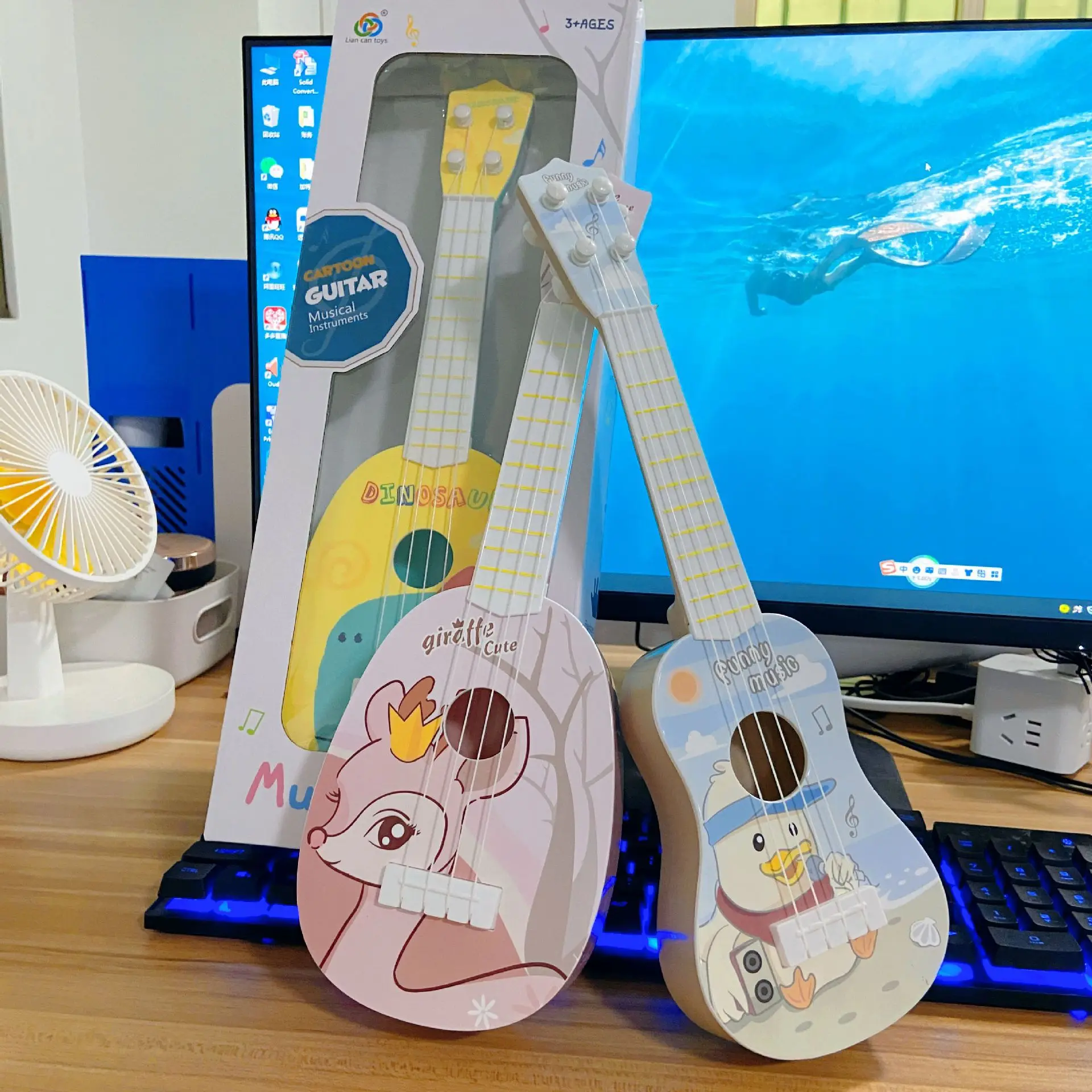 Crianças ukulele iniciante instrumento musical brinquedo com saco educação precoce aprendizagem presente para crianças meninos meninas presente de aniversário
