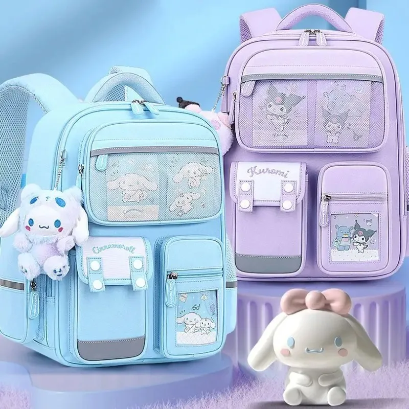 

Sanrioed Kuromi My Melody Cinnamoroll Anime Children Backpack Cute Schoolbags Student Cartoon Large Capacity Shoulder Bag Gifts