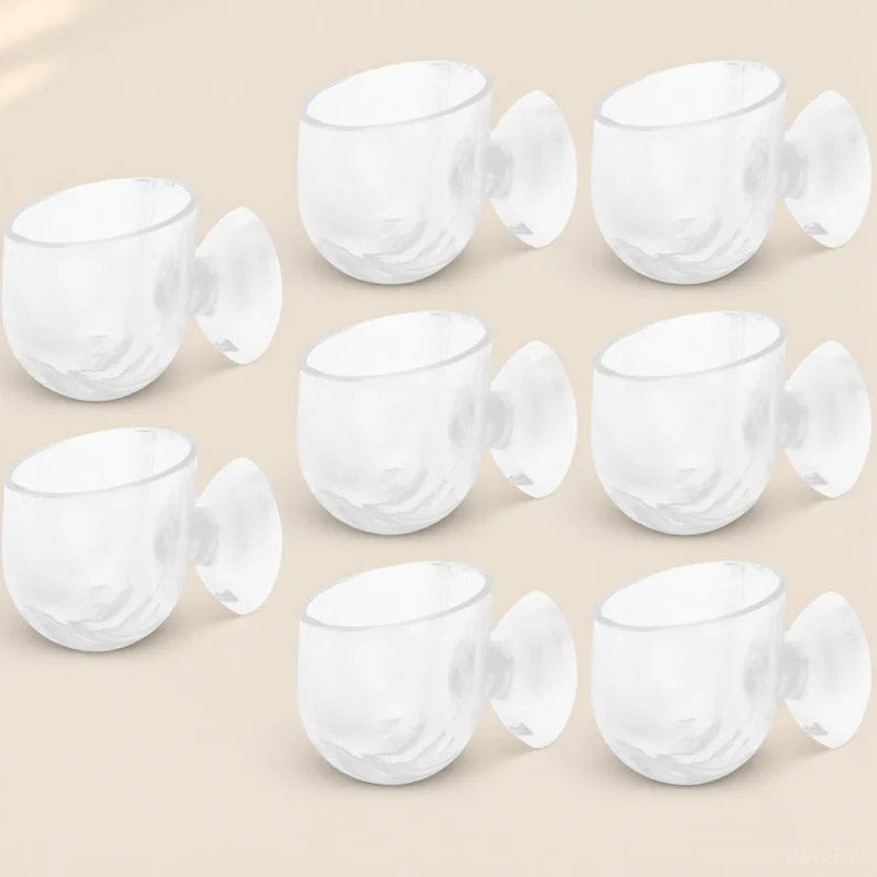 

8Pcs Acrylic Aquarium Planter Transparent Fish Tank Plant Pot with Suction Cup for Tropical Fish Feeding and Aquatic Plants