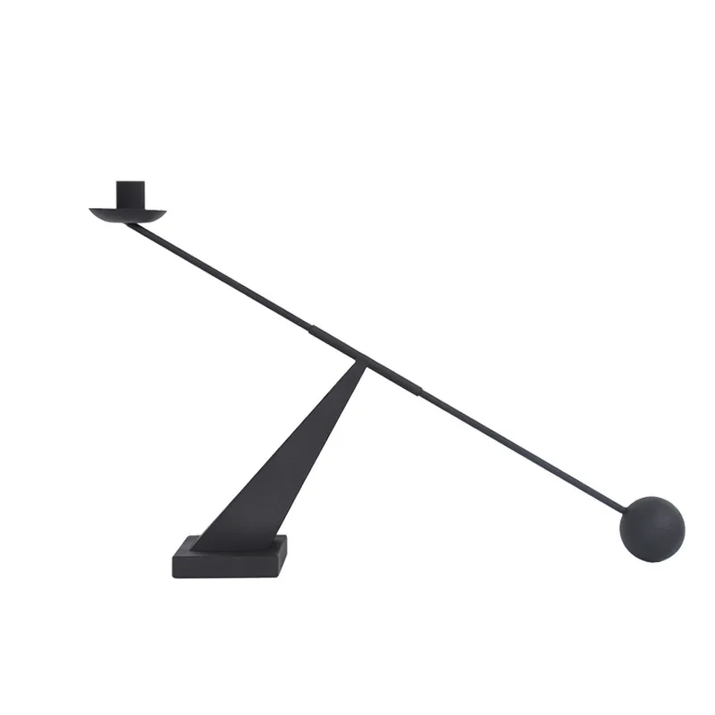 Black Candlestick Creative Simple Personality Geometric Lines Restaurant Candlelight Dinner Romantic Candlestick