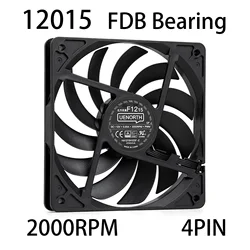 12015 Thin Fan 4Pin PWM,2000RPM FDB Bearing,Low noise High Performance Cooling,ITX PC Case Pressure-optimised