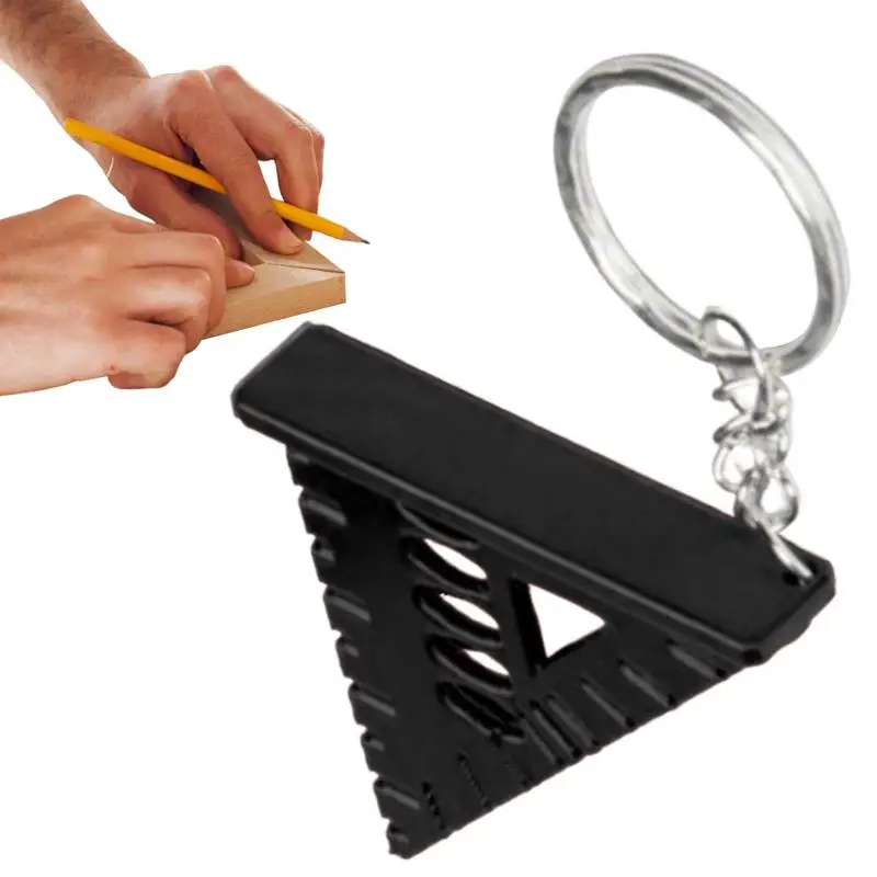 Woodworking Square Precision Ruler Small Triangular Precision Speed With Key Ring Portable Measuring Tool For Metal Furniture