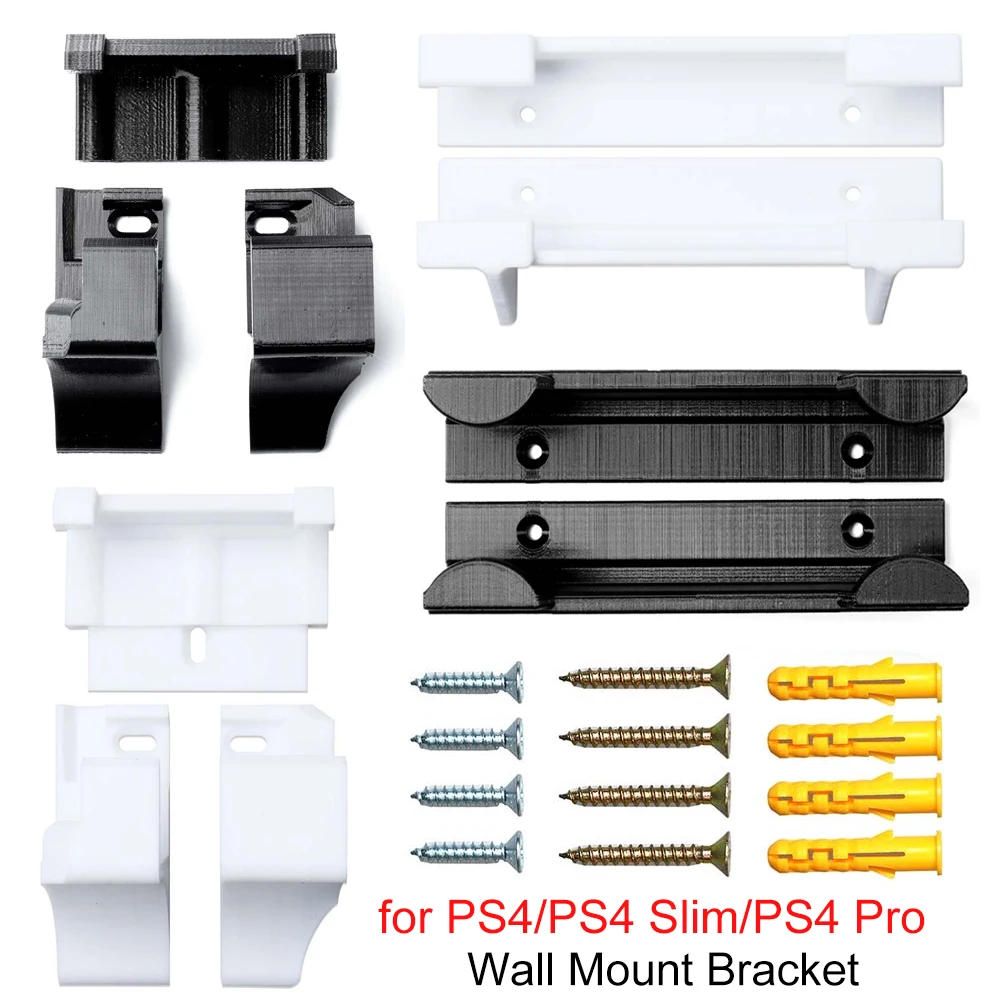 

Wall Mount Bracket With Screws Holder for PS4/PS4 Slim/PS4 Pro Console Host Rack Hook Storage Stand Base Wall Hanging Parts