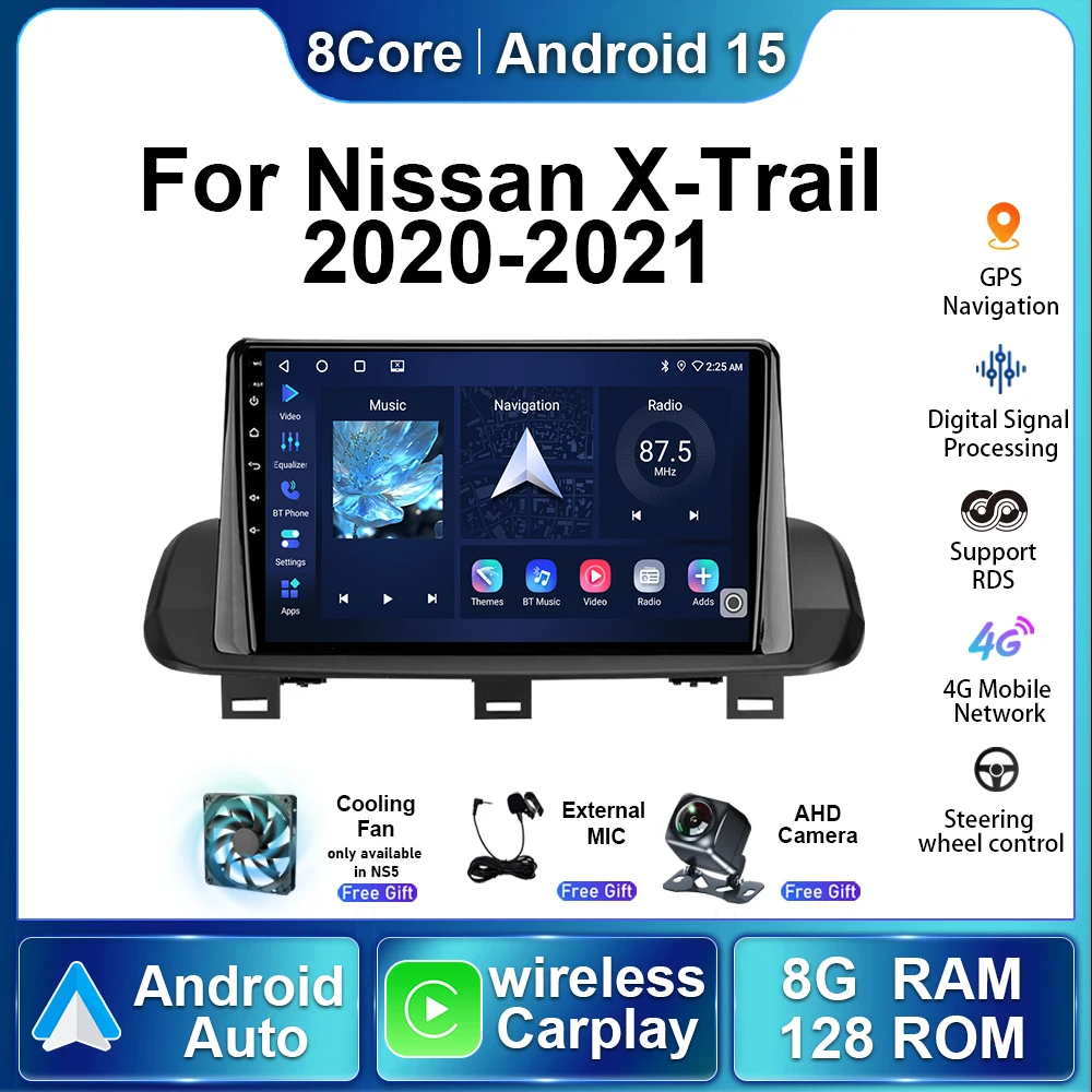 أندرويد 15 راديو تلقائي لنيسان X-Trail 4 T33 Rogue 3 III 2021 2020 سيارة الوسائط المتعددة مشغل فيديو لاسلكي Carplay الملاحة لتحديد المواقع