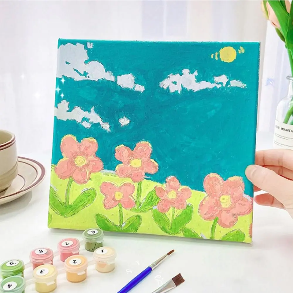 Pintura de flores por número para decoração de casa Kits de pintura a óleo DIY Artesanato pintado à mão Suprimentos para colorir em branco Presentes