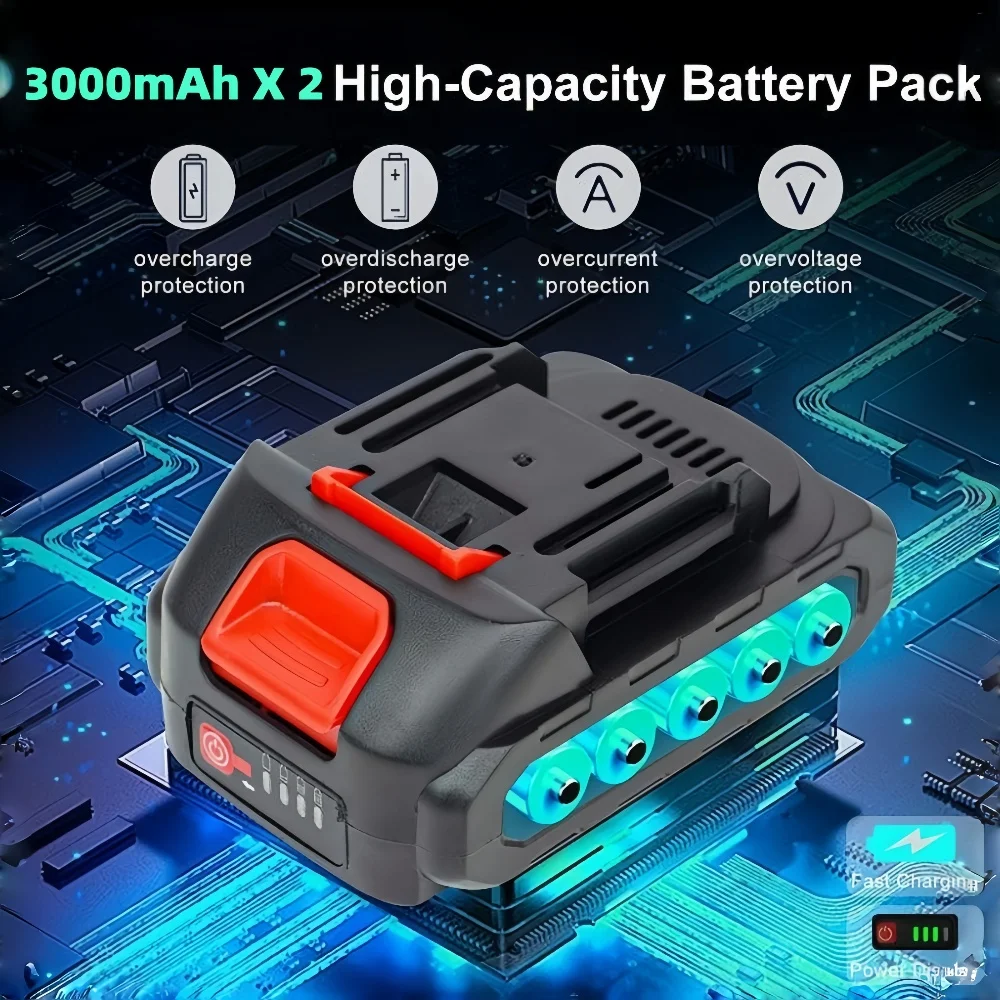 

21V 388VF 6000mAh High Capacity Rechargeable Lithium Ion Battery for Makita 18V/21V Cordless Power Tools Replacement Battery