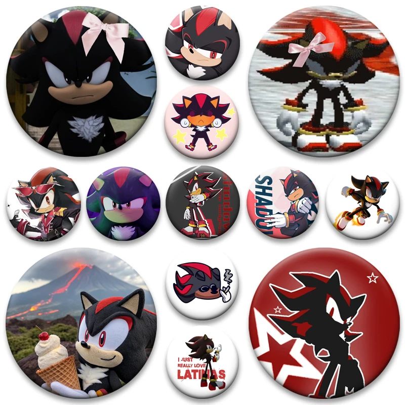 

Shadow The Hedgehog Anime Pins Funny Cute Cartoon Badge Exquisite Handmade Brooches for Backpack Decoration Gifts Accessorys