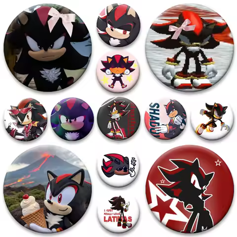 Shadow The Hedgehog Anime Pins Funny Cute Cartoon Badge Exquisite Handmade Brooches for Backpack Decoration Gifts Accessorys