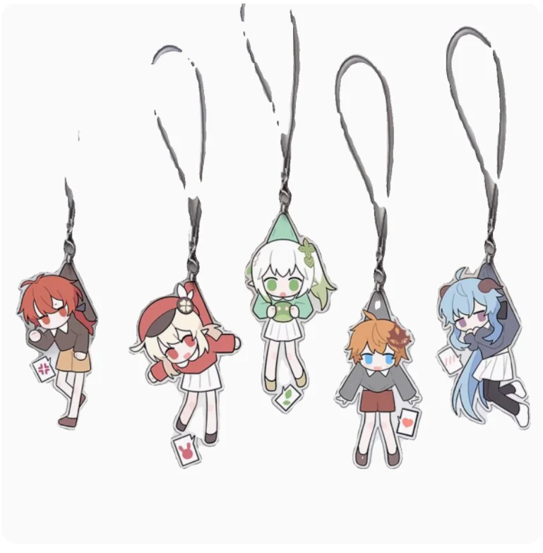 2024 Original Cartoon Anime Genshin Impact Phone Chain Nahida Klee Diluc Tartaglia Ganyu Bag Pendant Keychain Phone Lanyard Gift