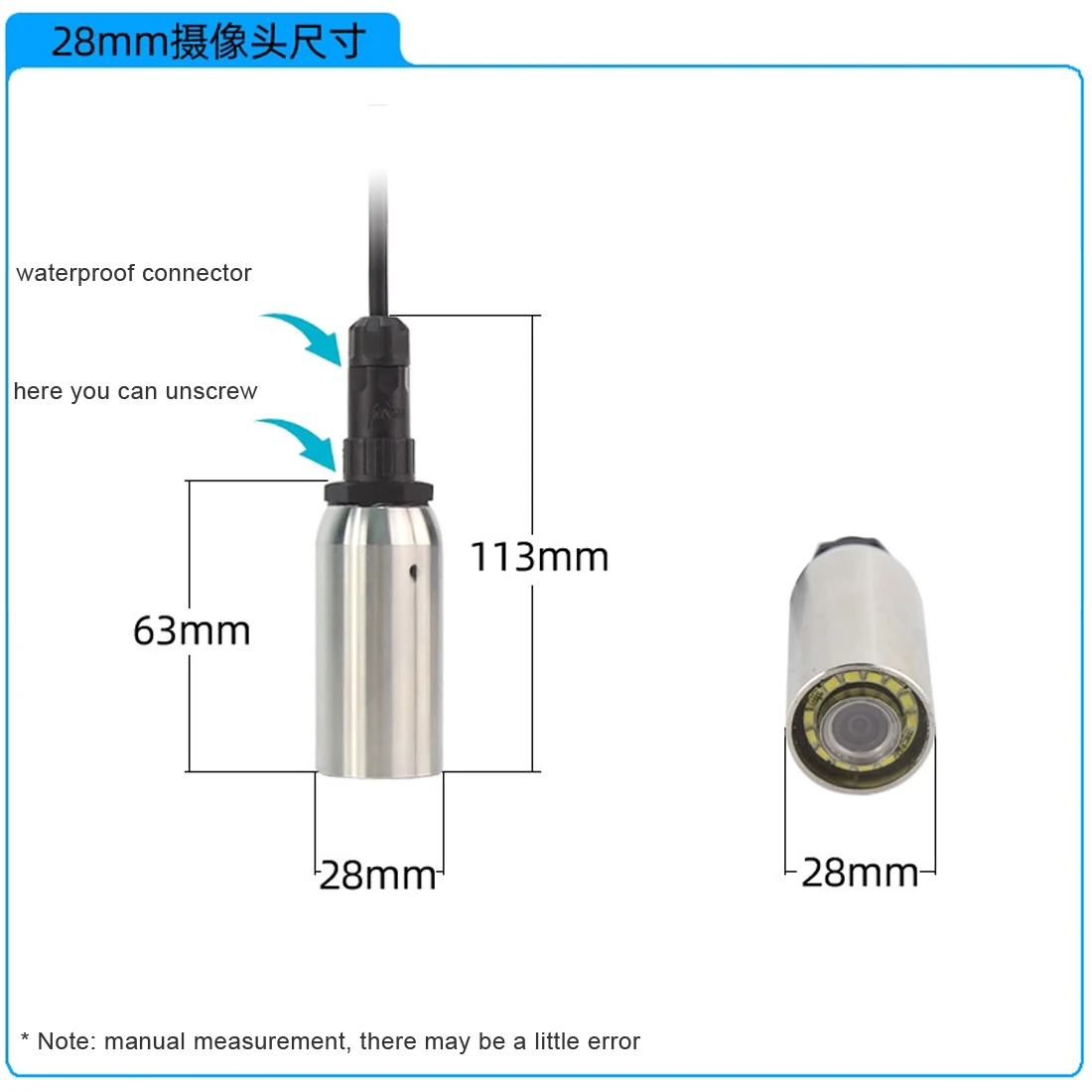 High-definition deep well underwater camera workover 100/150/200 meters 7 inch screen probe downhole fishing pump camera