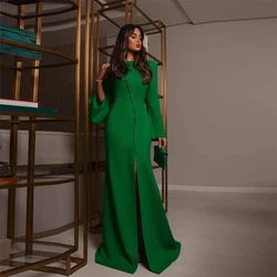 2025 Green Evening Dresses Mermaid Long Sleeves Floor Length Arabia Special Occasion Customized Vestidos De Fiesta Prom Gowns