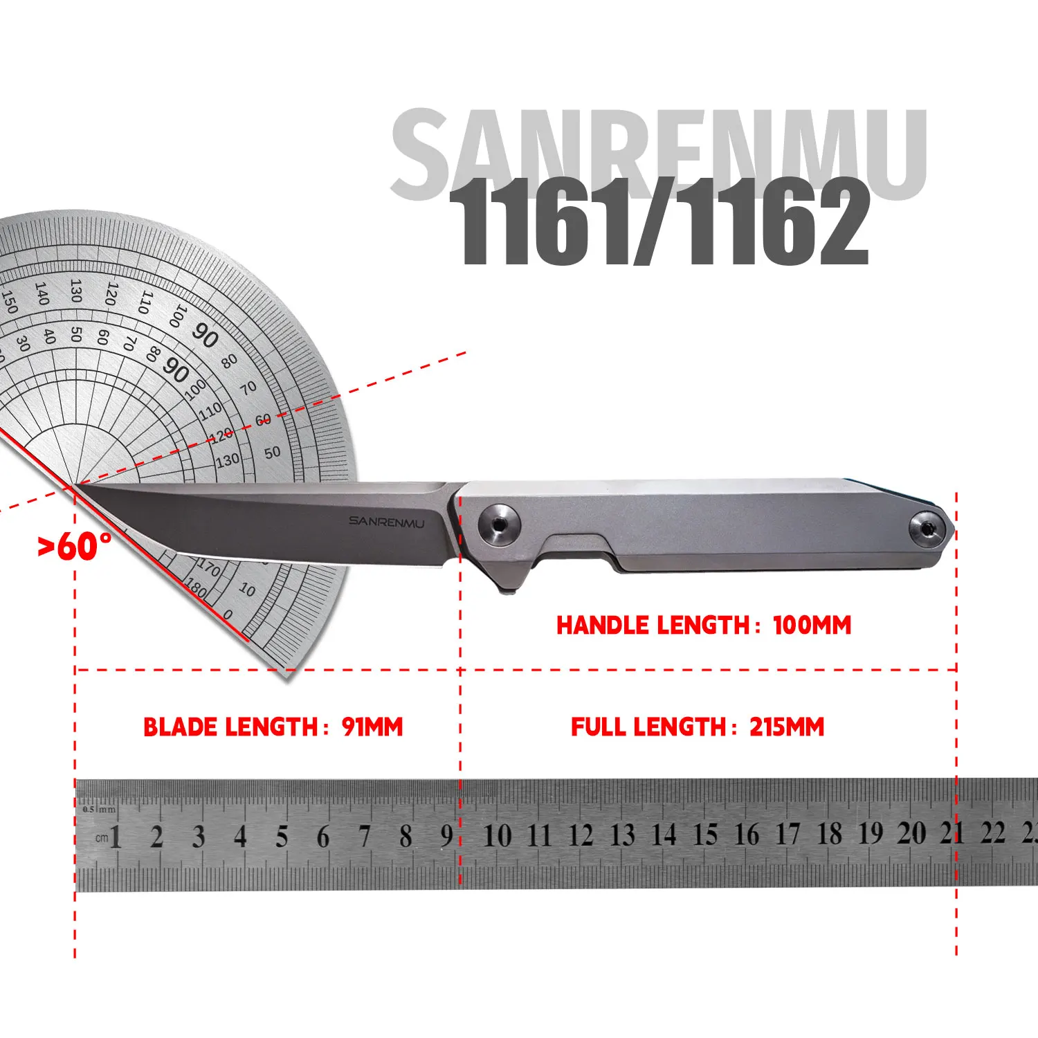 SANRENMU 1161/116 Łożyska kulkowe Flipper 14C28N Ostrze Myślistwo Outdoor Survival Camping EDC Narzędzie Kieszonkowy składany nóż SRM