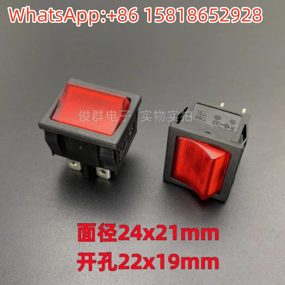 5 قطعة تايوان جديد SCI R13-33 قارب الروك نوع مفتاح الطاقة زر مع ضوء 4 دبابيس 2 التروس 6A قارب شكل زر مربع #2