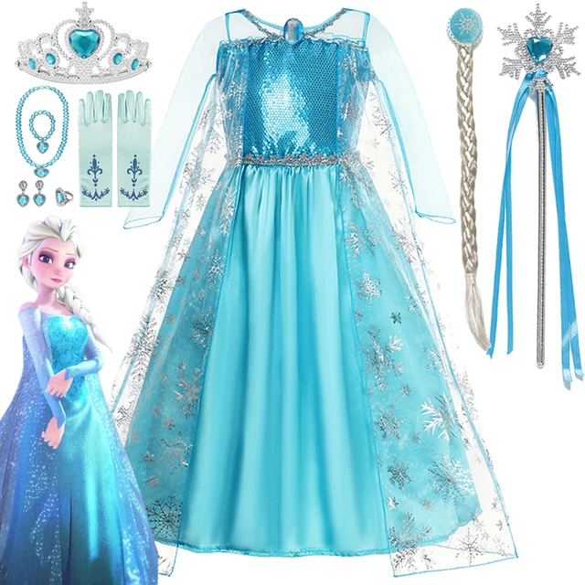 Disney Robe de princesse Elsa pour filles olympiques de reine des neiges vetements de cosplay Elsa carnaval de Pourim fete d anniversaire tout AliExpress