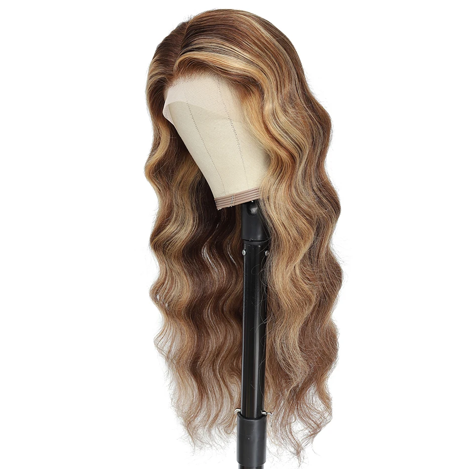 

Highlight Human Hair Wig 12inch-36inch 180% Density Pre Plucked HD Lace Wig Ombre Straight Wig for Women Real Picture