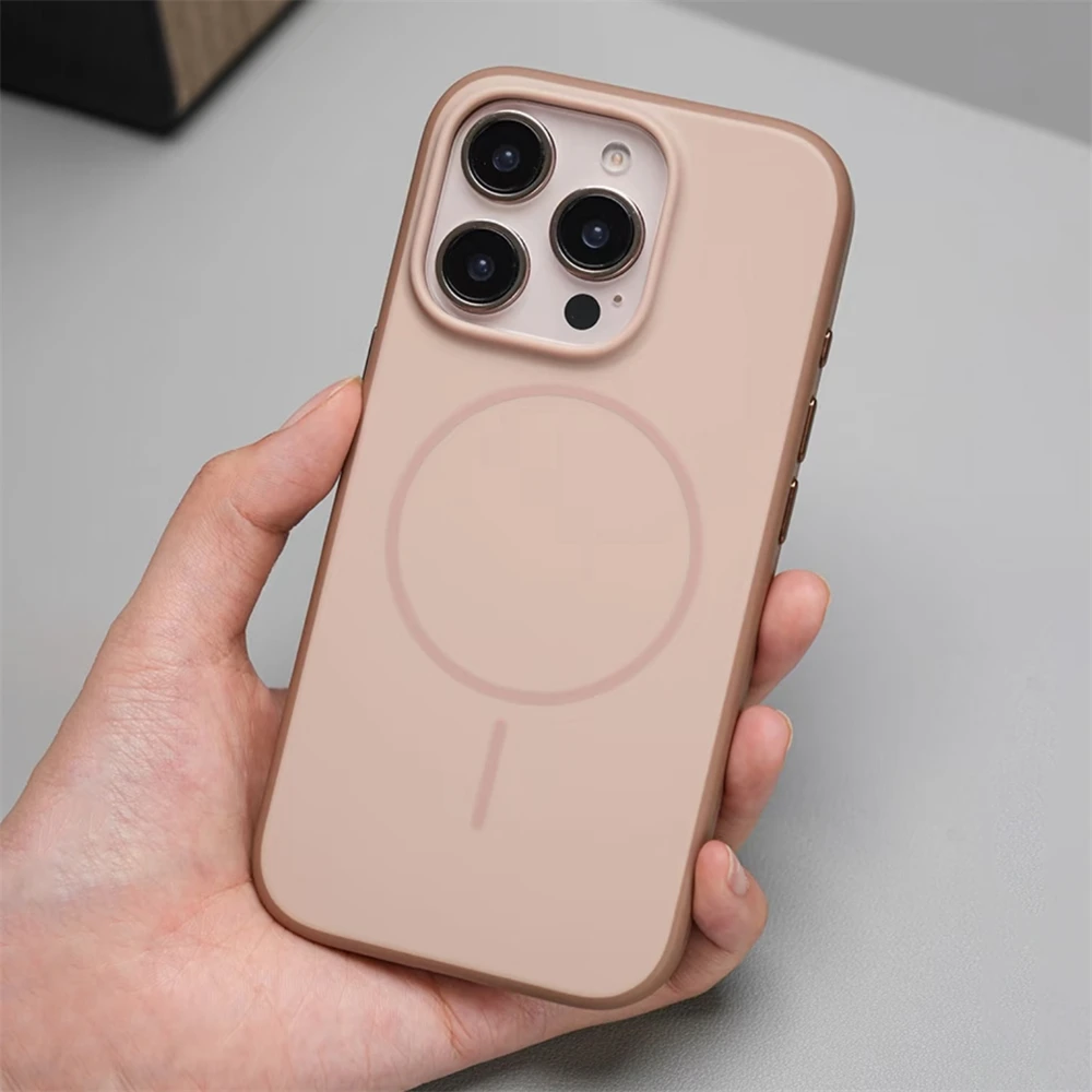

Matte Skin Texture MagSafe Phone Case For iPhone 17 16 Pro Max 17Air Camera Touch Button Wireless Charging TPU Shockproof Cover