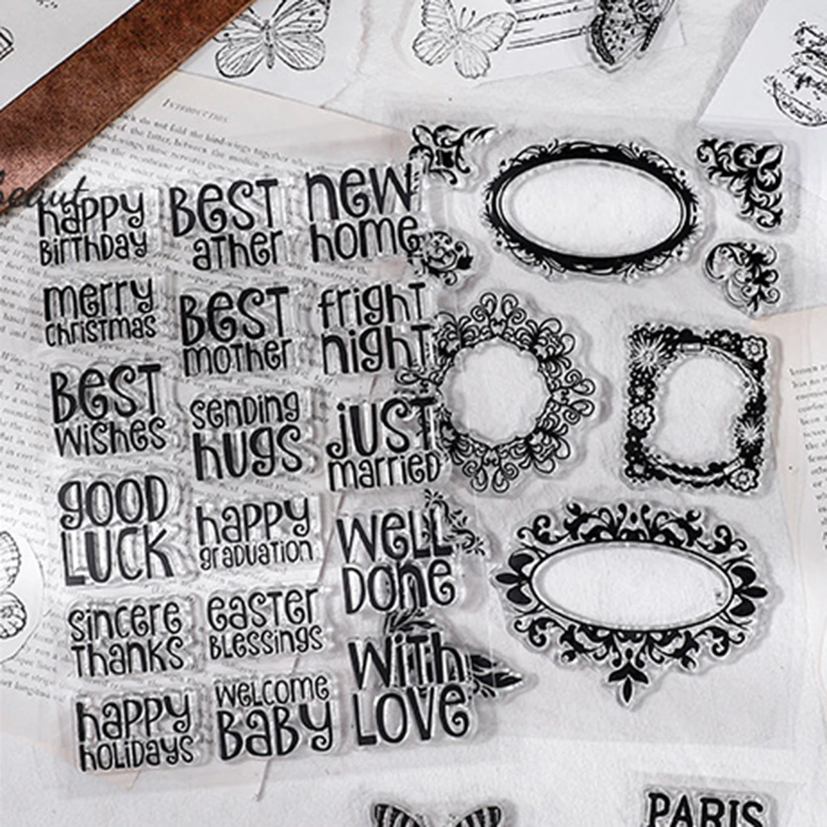 1PC Silicone Stamp Set Travel Passport Visa Word Stamp for Scrapbooking Card Making Journaling Craft Supplies,Gift for Friends