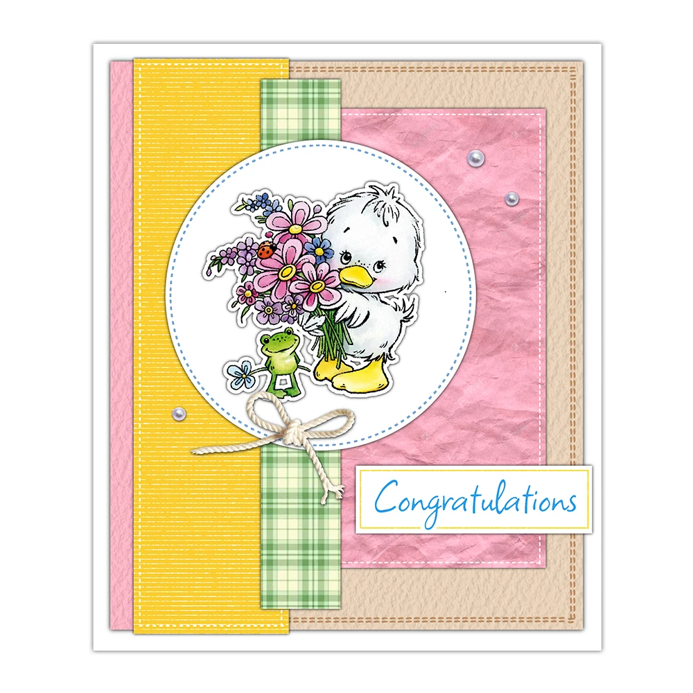 Mangocraft Cute Animals And Flowers Clear Stamp DIY Scrapbooking Supplies Silicone Stamp For Card Making Albums Crafts Decor