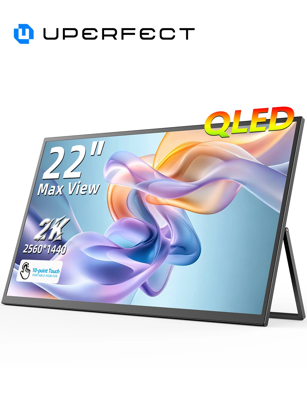 UPERFECT 22" 2K Portable Touchscreen Monitor w/VESA & 180Adjustable Stand 2560 * 1440 QHD FreeSync IPS HDR Large Gaming Display