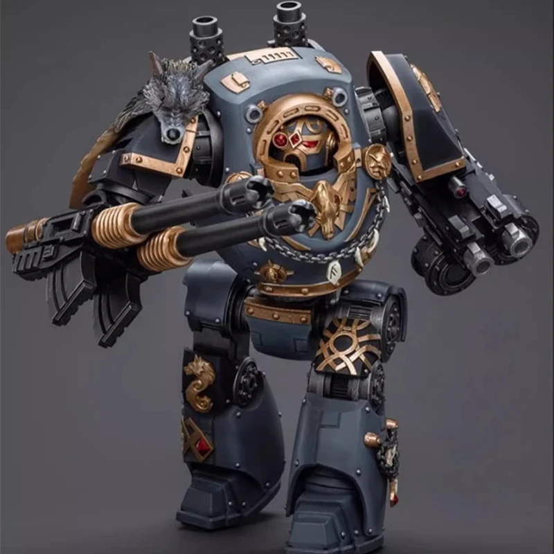 JOYTOY 1/18 Warhammer All Action Figure Horus Space Wolf Contemptor Dreadnought with Gravis Bolt Cannon 24cm Military Model Toys