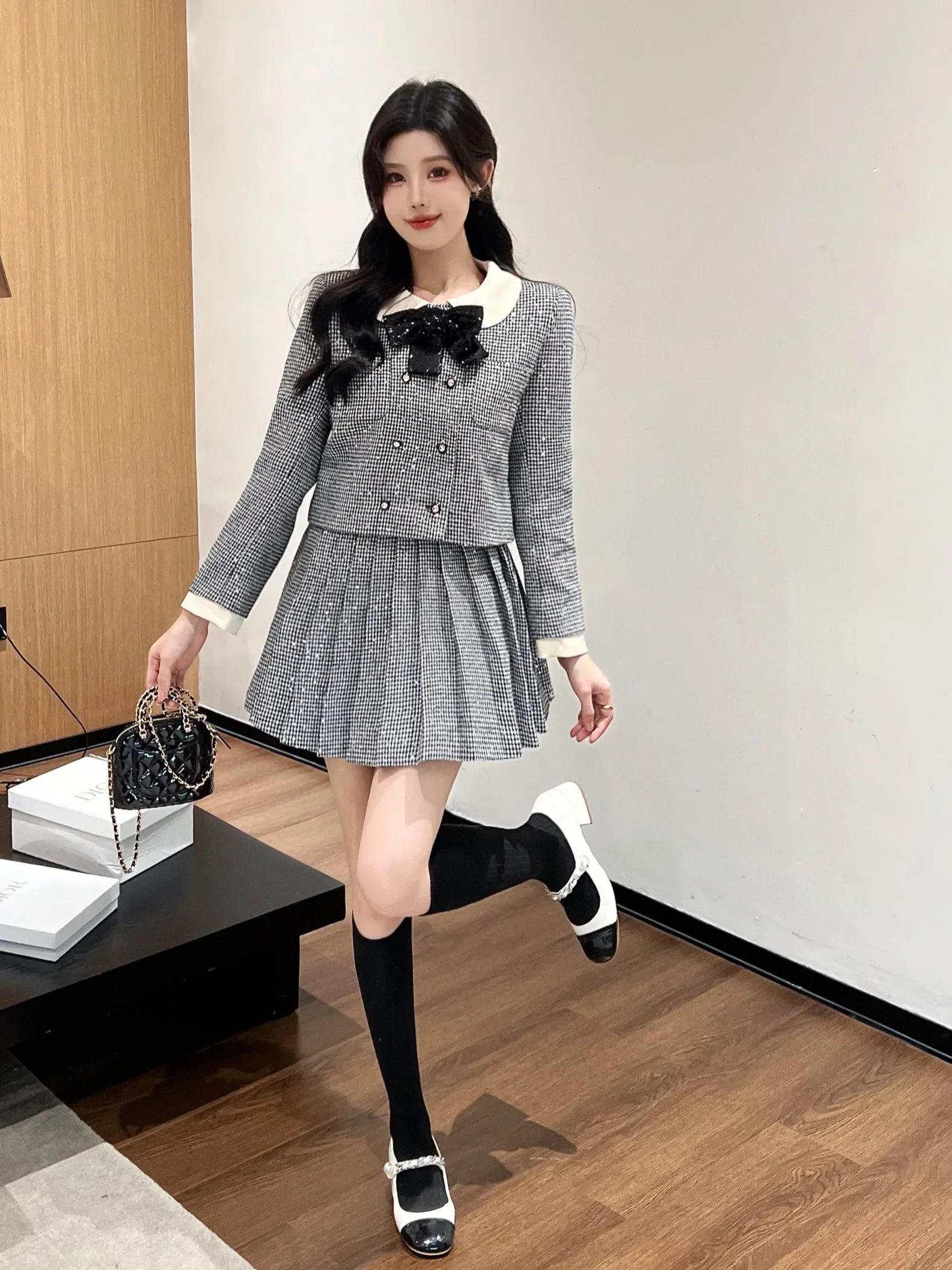 Senior sense set dress 2023 autumn and winter new femininity socialite fashion small fragrance wind set