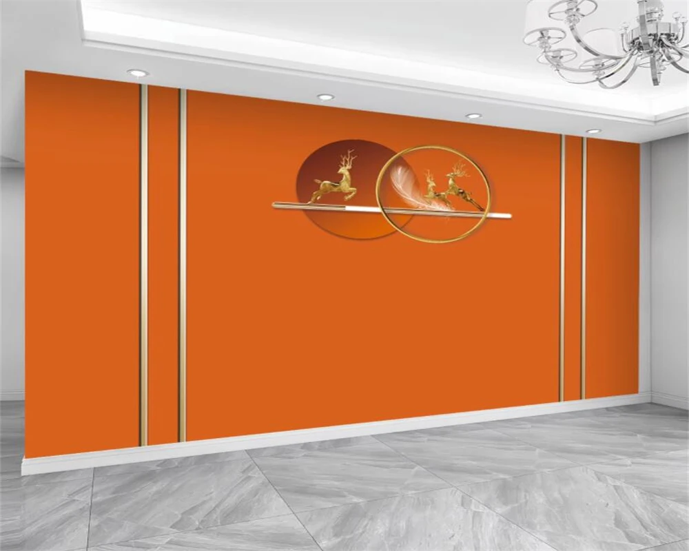 beibehang papel de parede Customized TV bedroom new background solid orange orange dark film living room sofa wallpaper