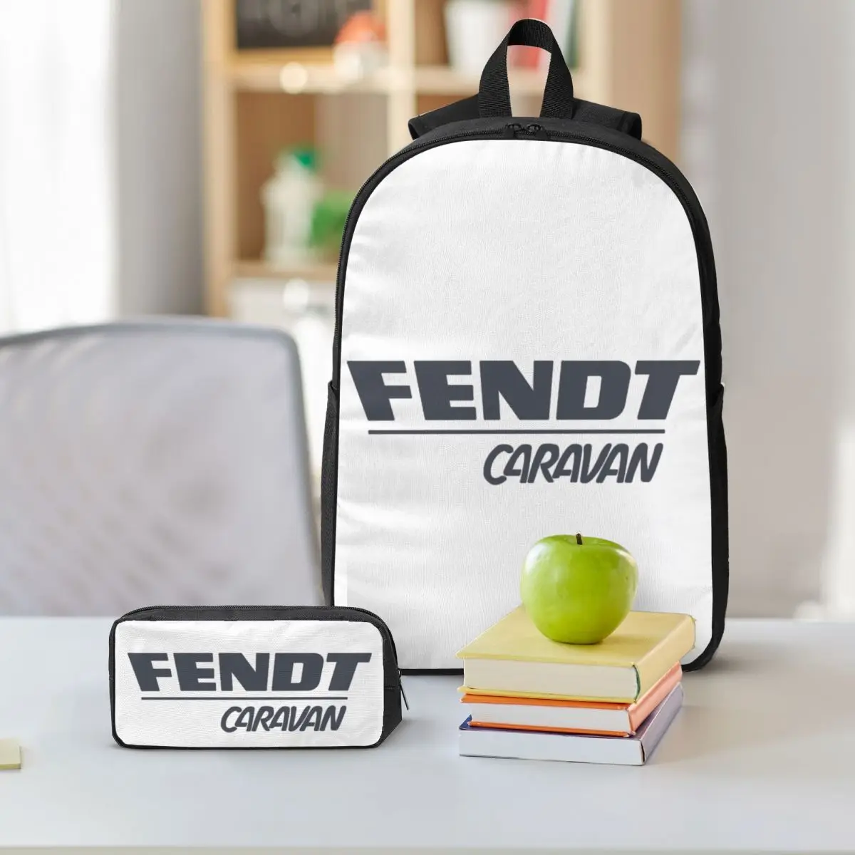 Fendt قافلة على ظهره طالب بنين بنات BookBag حقيبة مدرسية حقائب كتف الكمبيوتر 3ps معزول حقيبة الغداء مقلمة