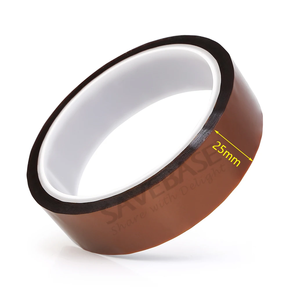 SAVEBASE Polyimide Kapton Anti-Static High Temperature Heat Resistant Tape 25MM 33M 100ft