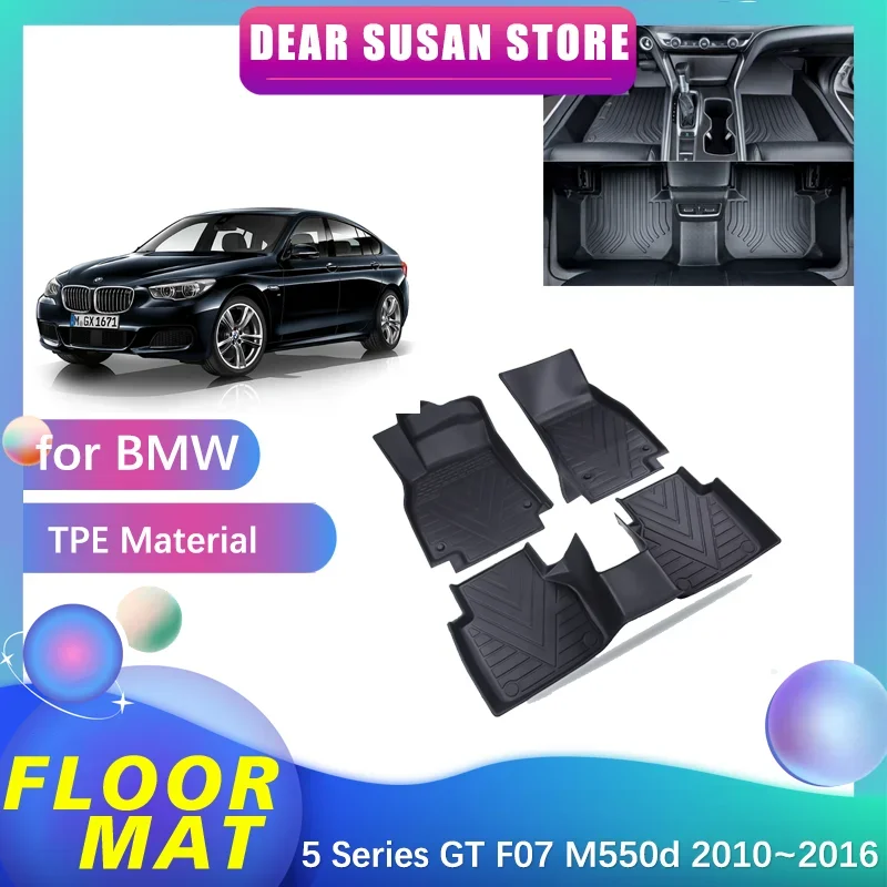 Floor Mat for BMW 5 Series GT F07 M550d 550i 520i 2010~2016 Tray Foot Waterproof Inner Liner Carpet Pad Custom Cover Accessories