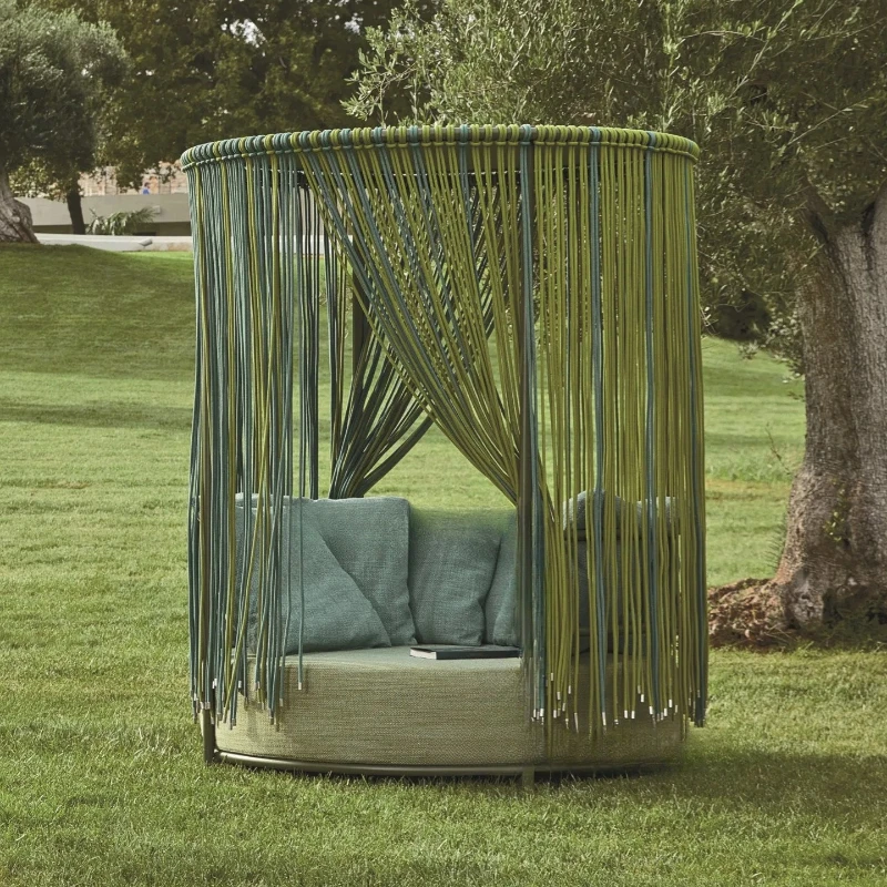 

Internet celebrity garden sofa big bed round rattan hotel wedding photography props outdoor courtyard terrace rattan chair