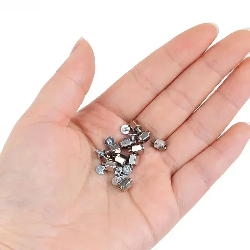 10 Set Hand Mounting Kits Stand Off Screw Hex Nut for A-SUS M.2 SSD Motherboard Silver