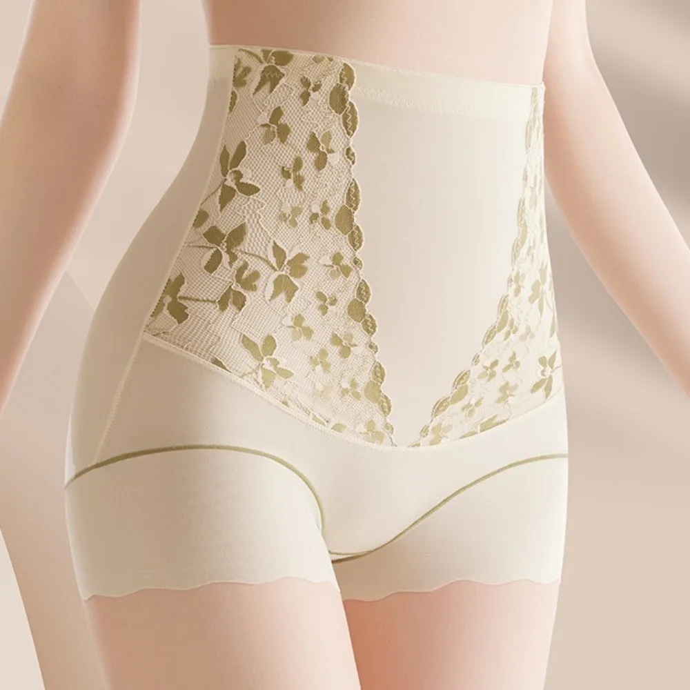 เอวสูงหลังคลอด Body Shaper Girdle กางเกง Belly หดตัวลูกไม้ดอกไม้กางเกงไม่มีรอยต่อ Tummy Control ชุดชั้นใน