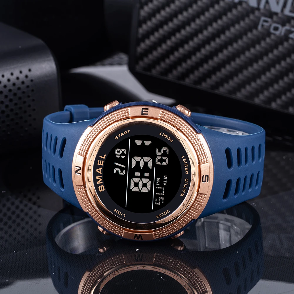 Sport Watches Waterproof Led Digital Clock Back Light Alarm Clock Week Display Stopwatch Wristwatches 1915 Digital Watch For Men
