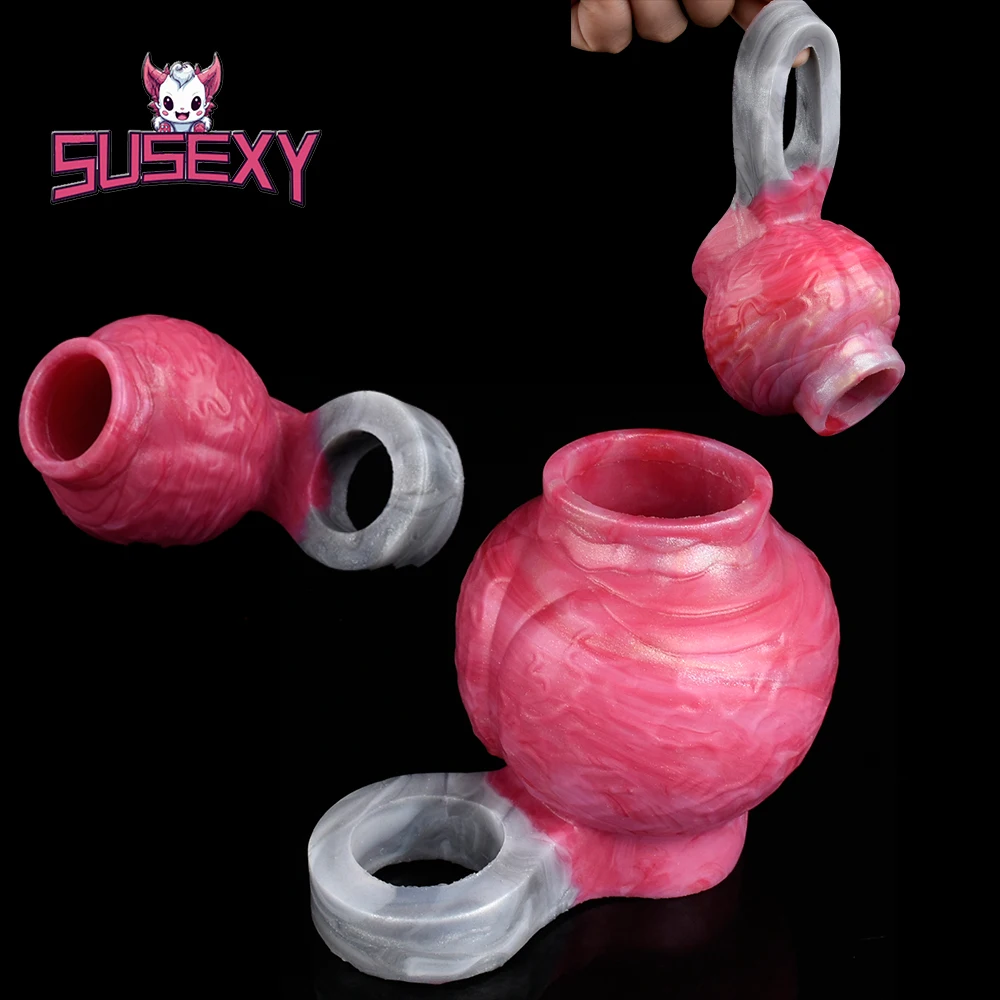 

SUSEXY 3 Sizes Silicone Dog Knot Anti-drop Cock Ring Dick Enlargement Male Delay Ejaculation Sleeve Sex Toys For Dildos Man 18+