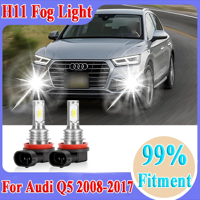 Image of 2X LED Nebel Licht 6000K Weiß Super Helle Für Audi Q5 2008 2009 2010 2011 2012 2013 2014 2015 2016 2017 Auto Licht Stecker und Spielen